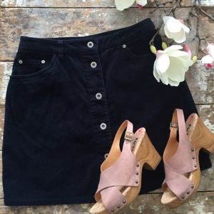GAP Navy Corduroy Button Down Skirt, Denim Basics